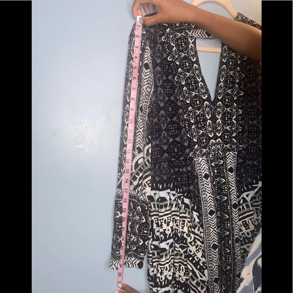 Free People OB565632 Tegan Border Printed Mini Dress in Black Size 4 - Picture 12 of 14